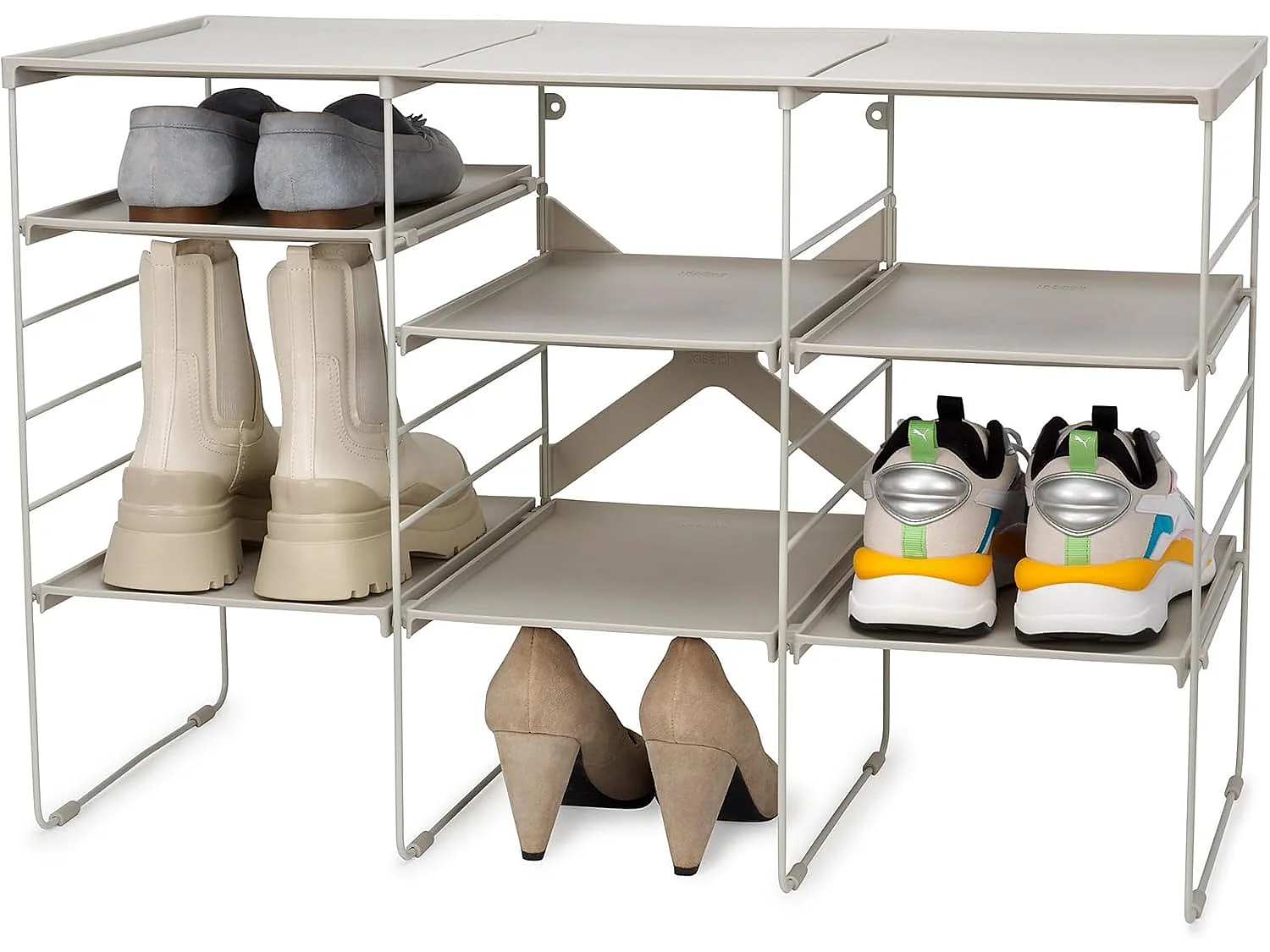 Meuble à chaussures grand ajustable Level™ Plus de Joseph Joseph, pour chaussures, étagères ajustables, matériau résistant, design élégant, montage facile