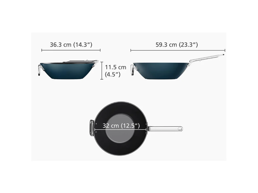 Wok antiadherente Joseph Joseph Space 32 cm con mango plegable y tapa, apto para todo tipo de cocinas, ideal para cocinar saludable