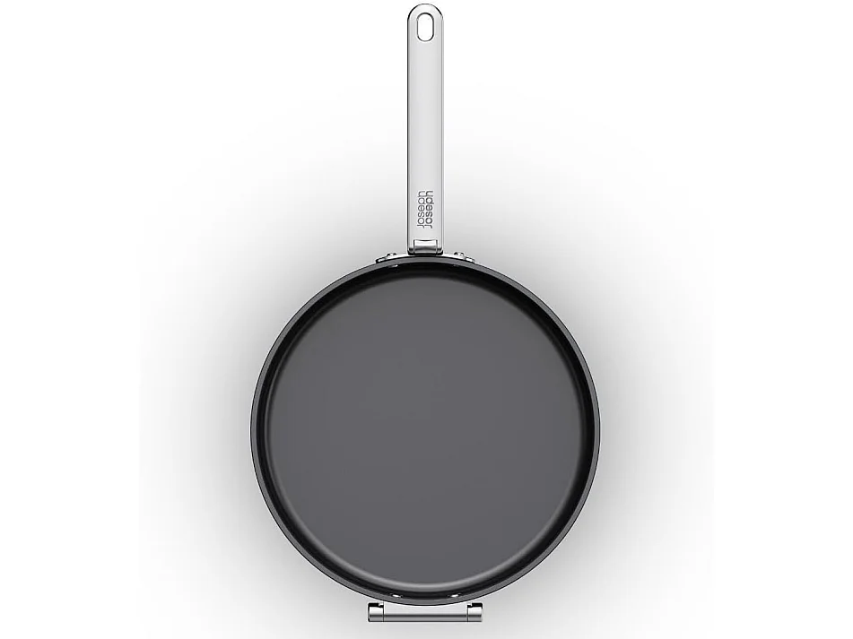 Sartén Space poco profunda de 28 cm (11"), antiadherente, ideal para cocinas pequeñas, con mango plegable y fácil de almacenar