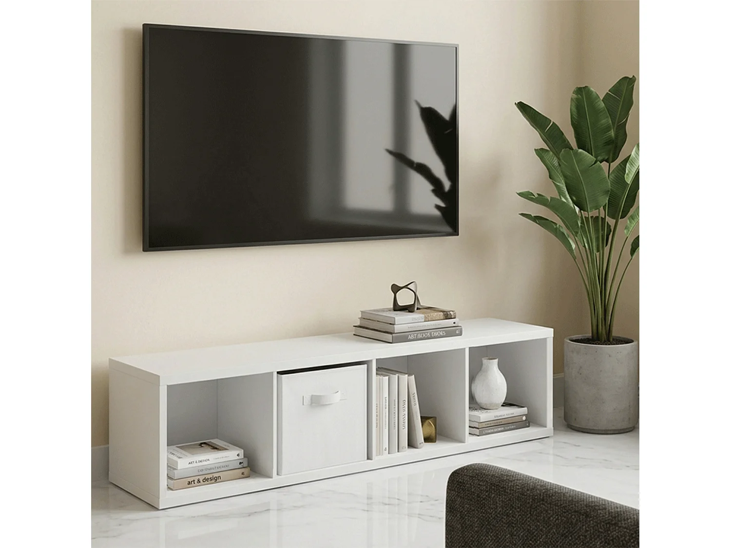 Scaffale libreria bianco 4 vani 43x35x151cm – Tetris