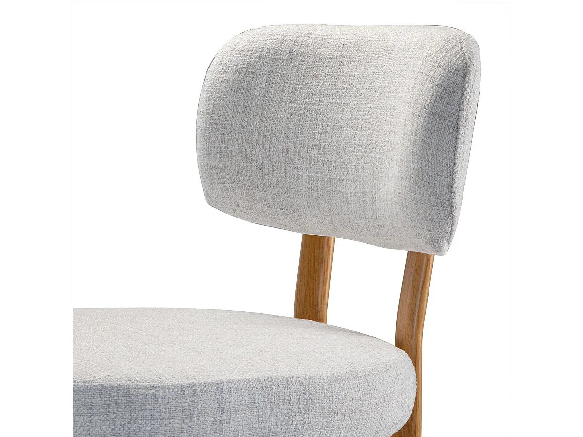 Lot de 2 Tabourets en tissu et pieds décor bois H92 cm - MARLA