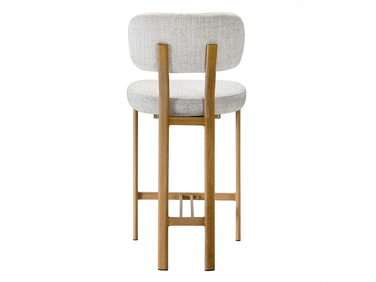 Lot de 2 Tabourets en tissu et pieds décor bois H92 cm - MARLA