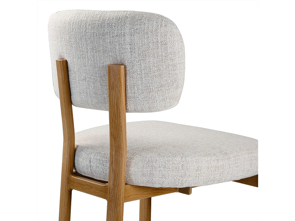 Lot de 2 Tabourets en tissu et pieds décor bois H92 cm - MARLA