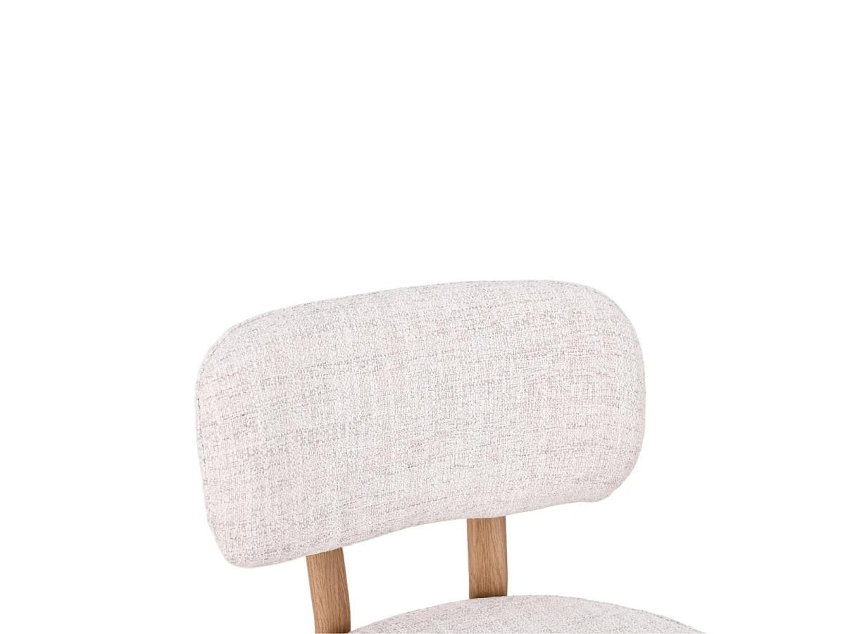 Lot de 2 Tabourets tissu marron et pieds décor noyer H92 cm - MARLA