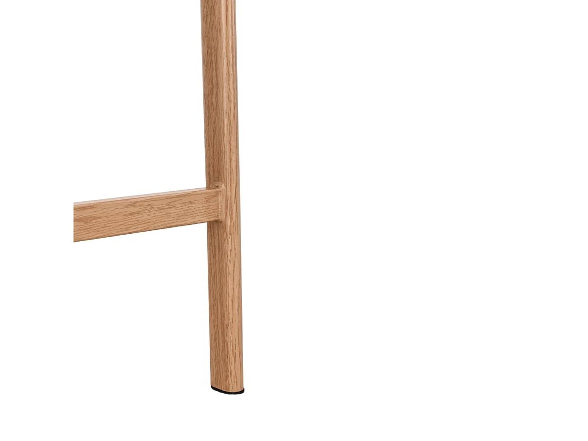 Lot de 2 Tabourets tissu marron et pieds décor noyer H92 cm - MARLA
