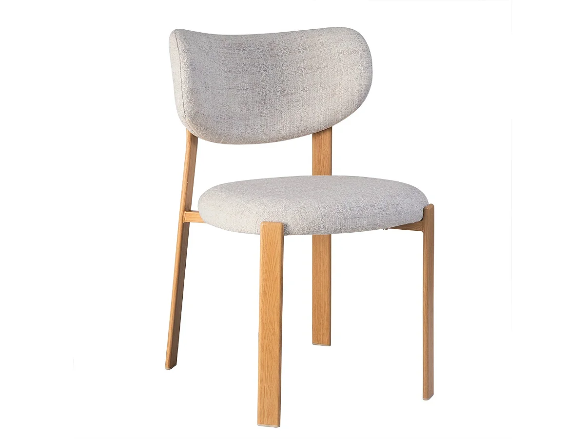 Zestaw 2 krzeseł z tkaniną i nogami wykończonymi orzechem H77 cm - OSLO