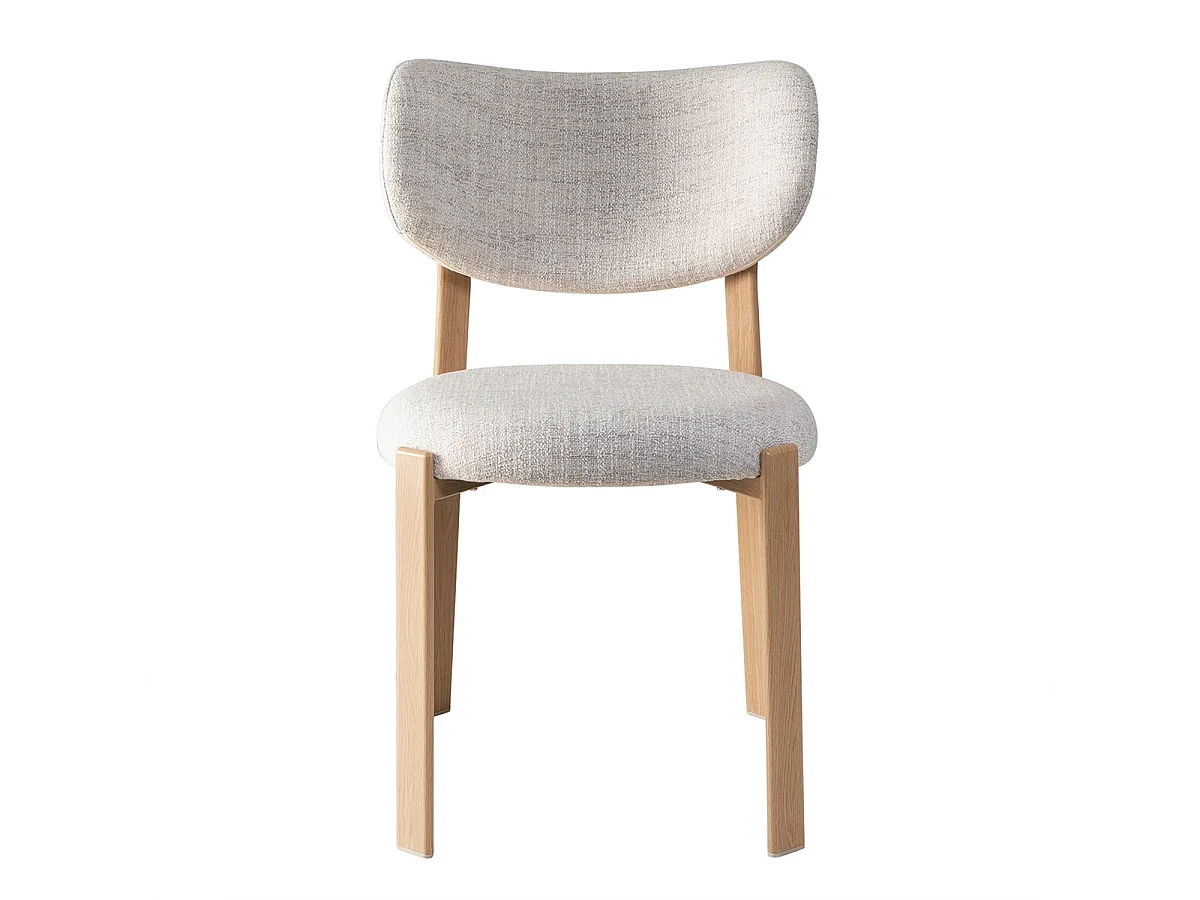 Zestaw 2 krzeseł z tkaniną i nogami wykończonymi orzechem H77 cm - OSLO