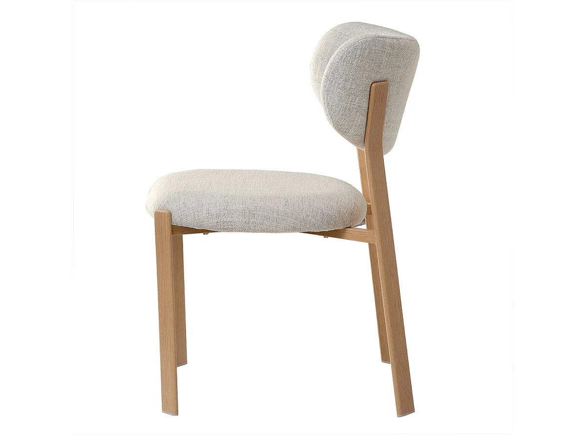 Zestaw 2 krzeseł z tkaniną i nogami wykończonymi orzechem H77 cm - OSLO
