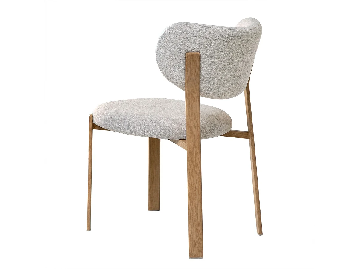 Zestaw 2 krzeseł z tkaniną i nogami wykończonymi orzechem H77 cm - OSLO
