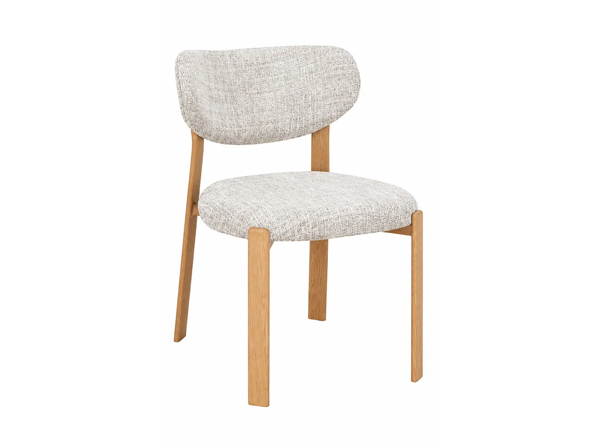 Lot de 2 Chaises en tissu et pieds décor bois H77 cm - OSLO