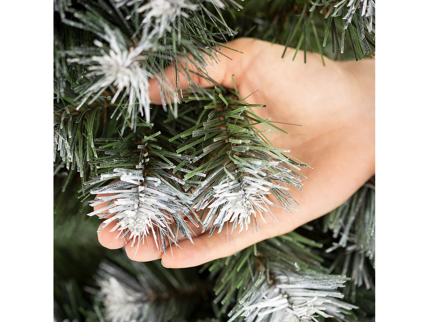 Árbol de Navidad artificial Springos® con tronco natural, pino nevado Diamond 180 cm