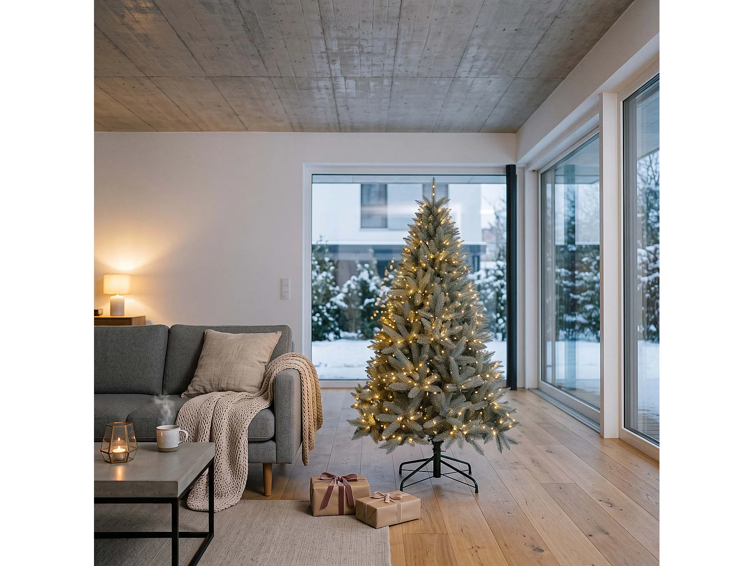 Árbol de Navidad Árbol de Navidad artificial Springos®, abeto del Cáucaso plateado, 180 cm