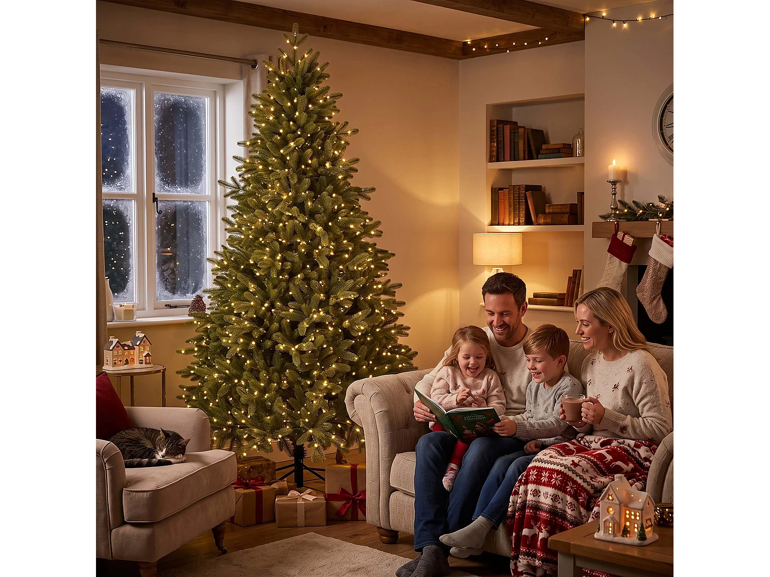 Árbol de Navidad artificial Springos® PREMIUM, 210 cm