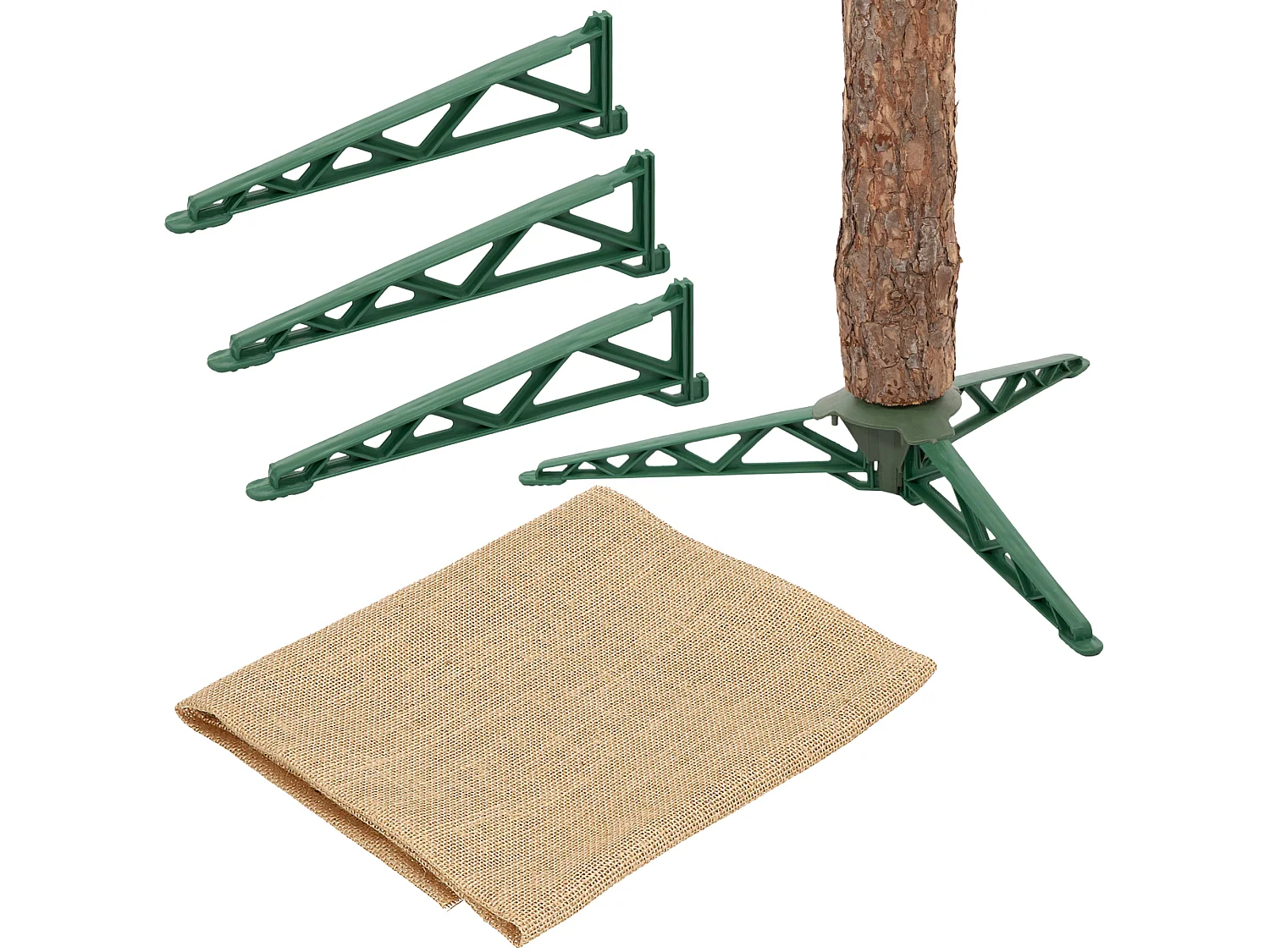 Árbol de Navidad artificial Springos® con tronco natural, pino nevado Diamond 140 cm
