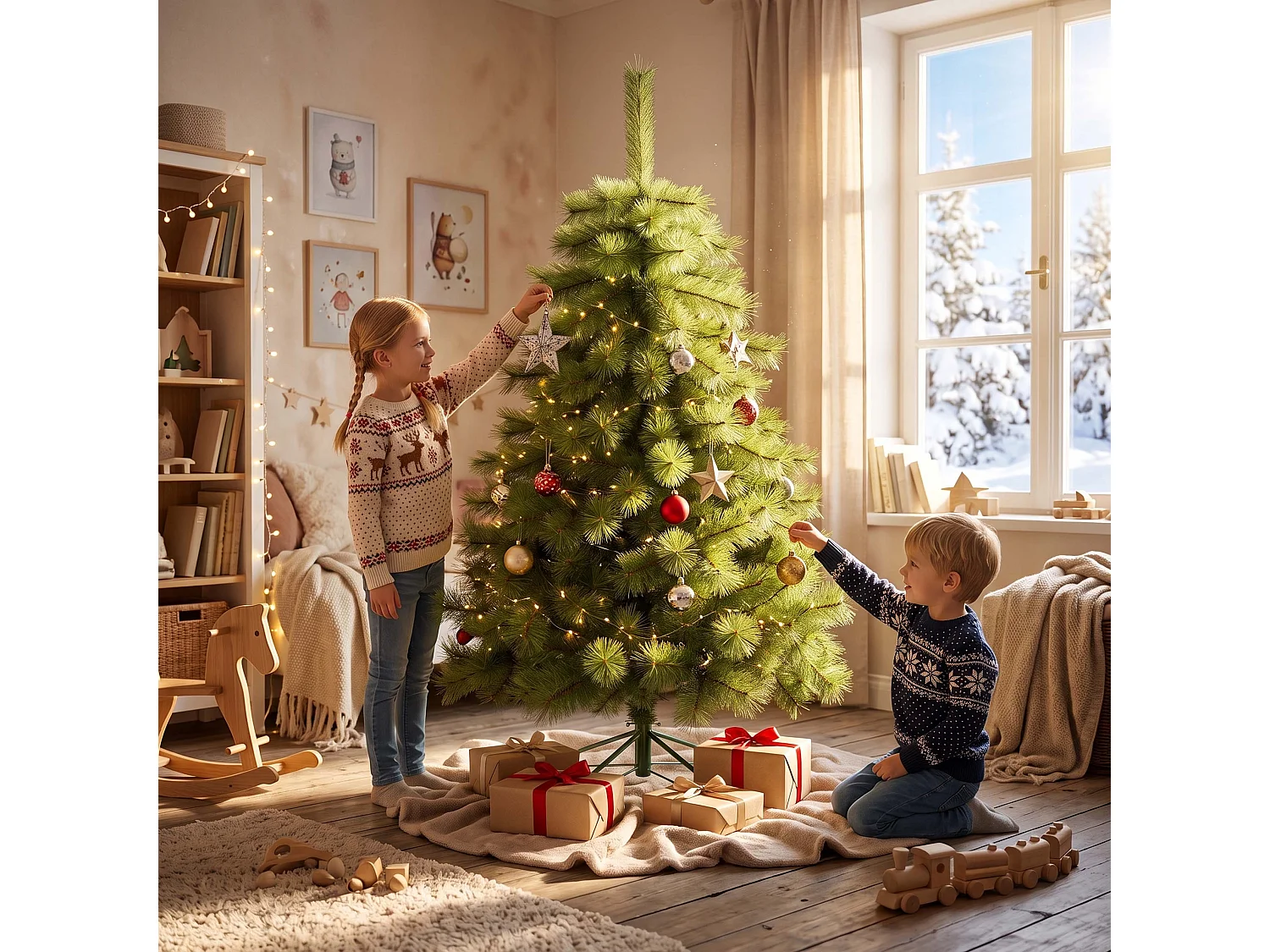 Árbol de Navidad artificial Springos®, pino, 150 cm