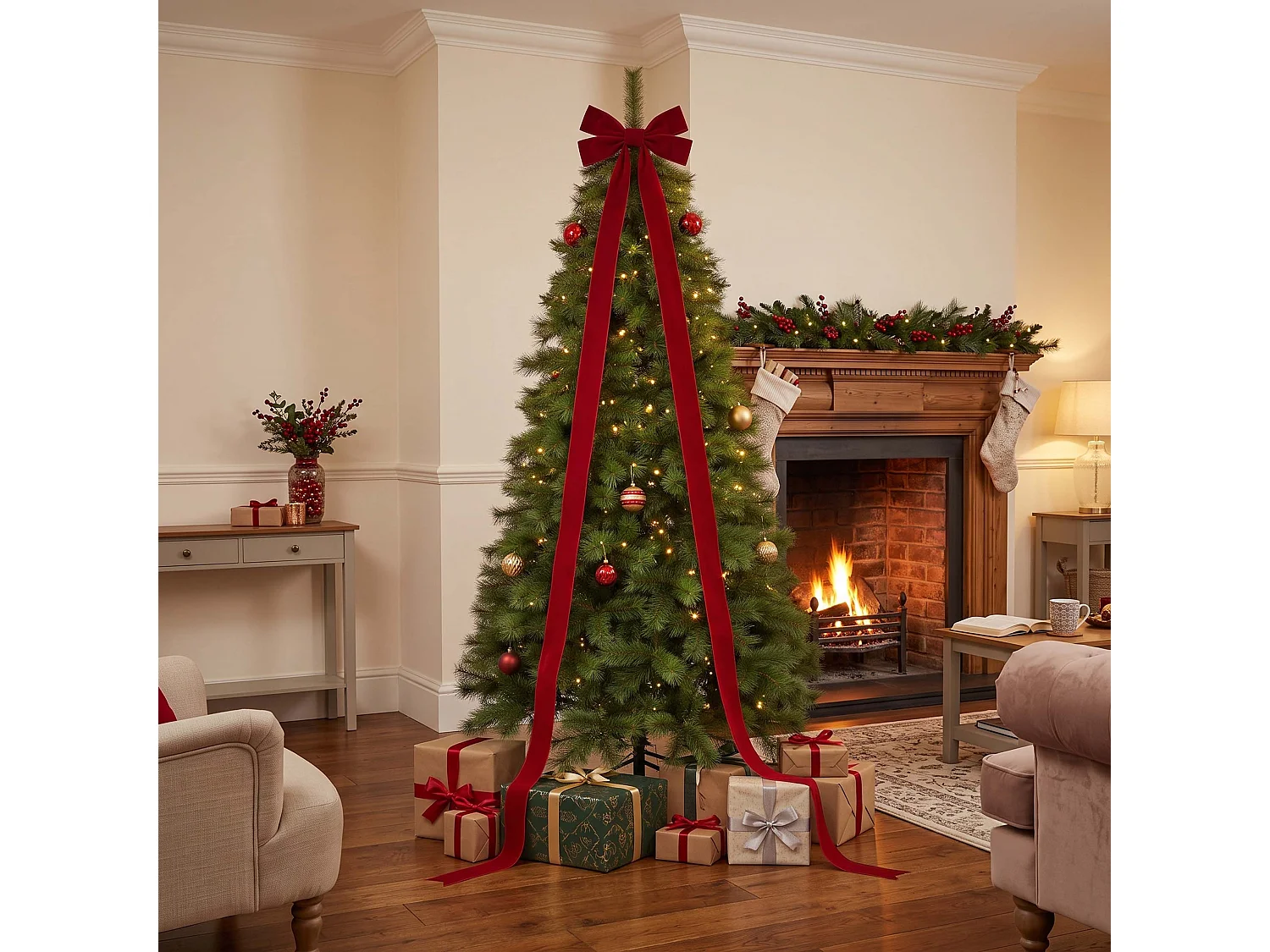 Árbol de Navidad artificial Springos®, pino, 210 cm
