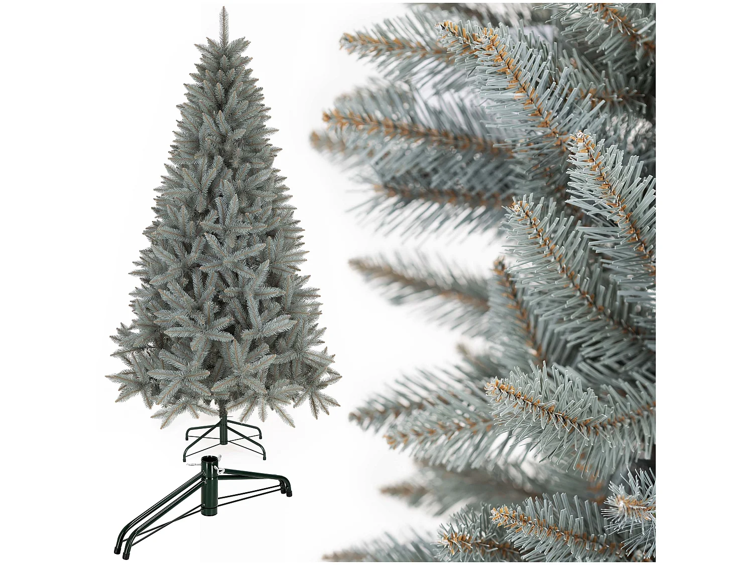 Árbol de Navidad artificial Springos®, abeto del Cáucaso plateado, 220 cm