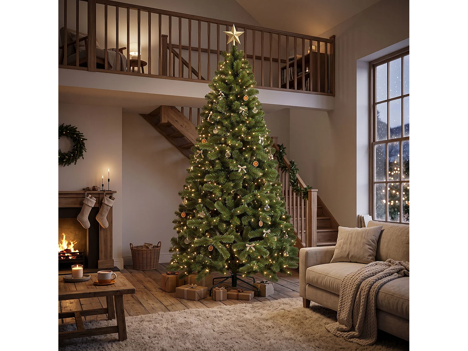 Árbol de Navidad artificial Springos®, abeto verde 300 cm