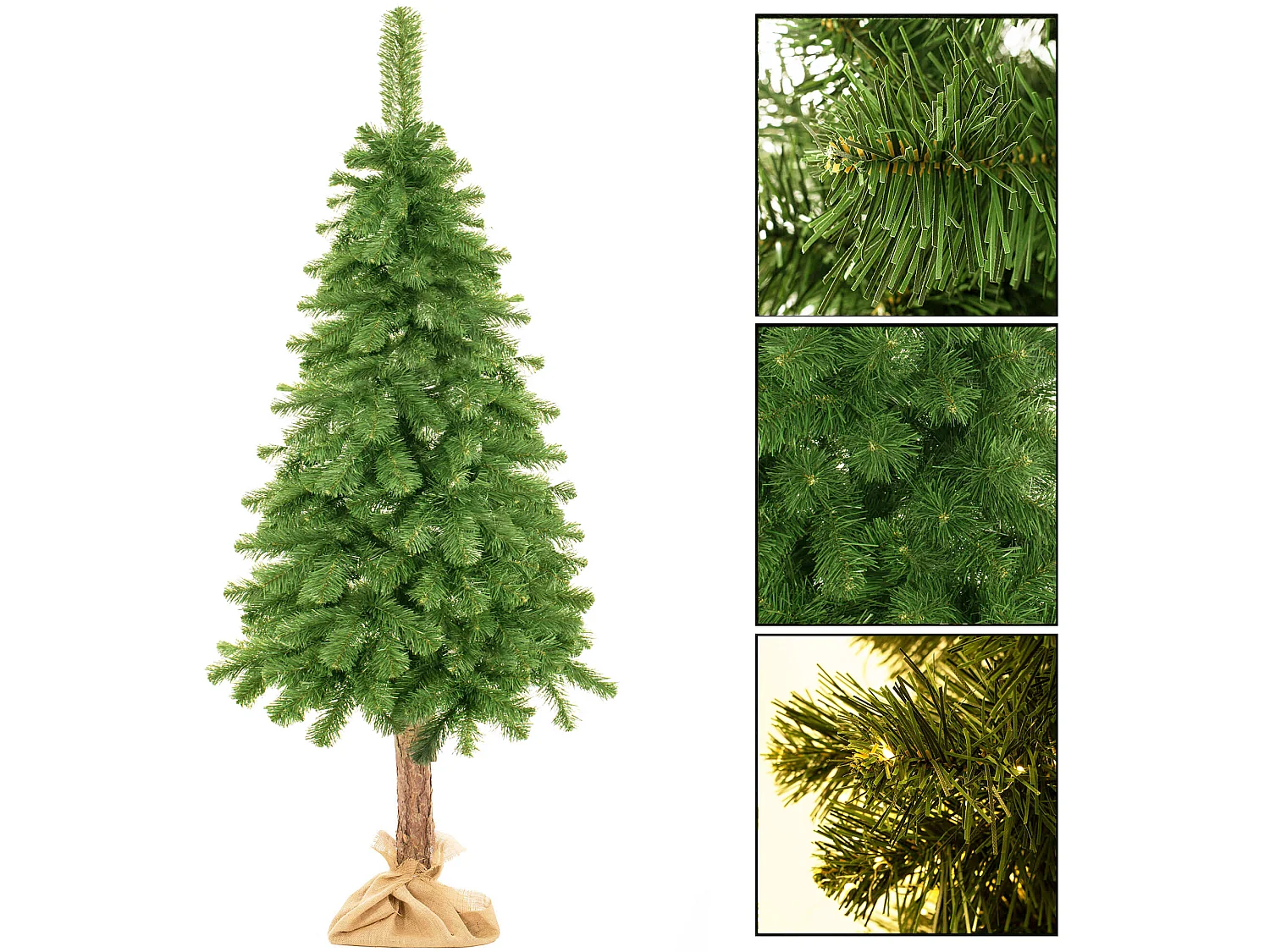 Árbol de Navidad artificial Springos® con tronco natural, pino Premium 180 cm