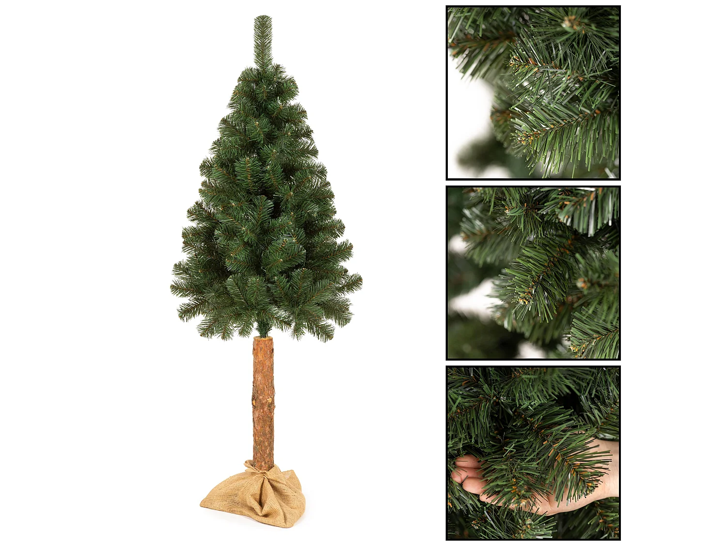 Árbol de Navidad artificial Springos® con tronco natural, pino, 220 cm