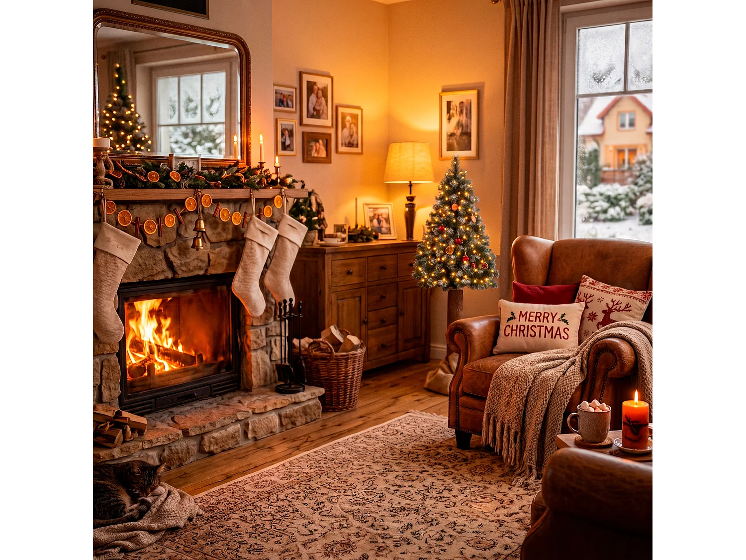 Árbol de Navidad artificial Springos® con tronco natural, pino nevado Diamond 140 cm