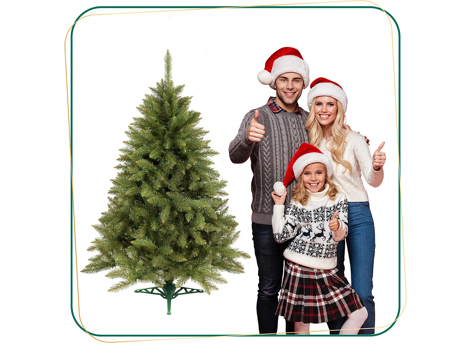Árbol de Navidad artificial SPRINGOS con soporte, 150 cm