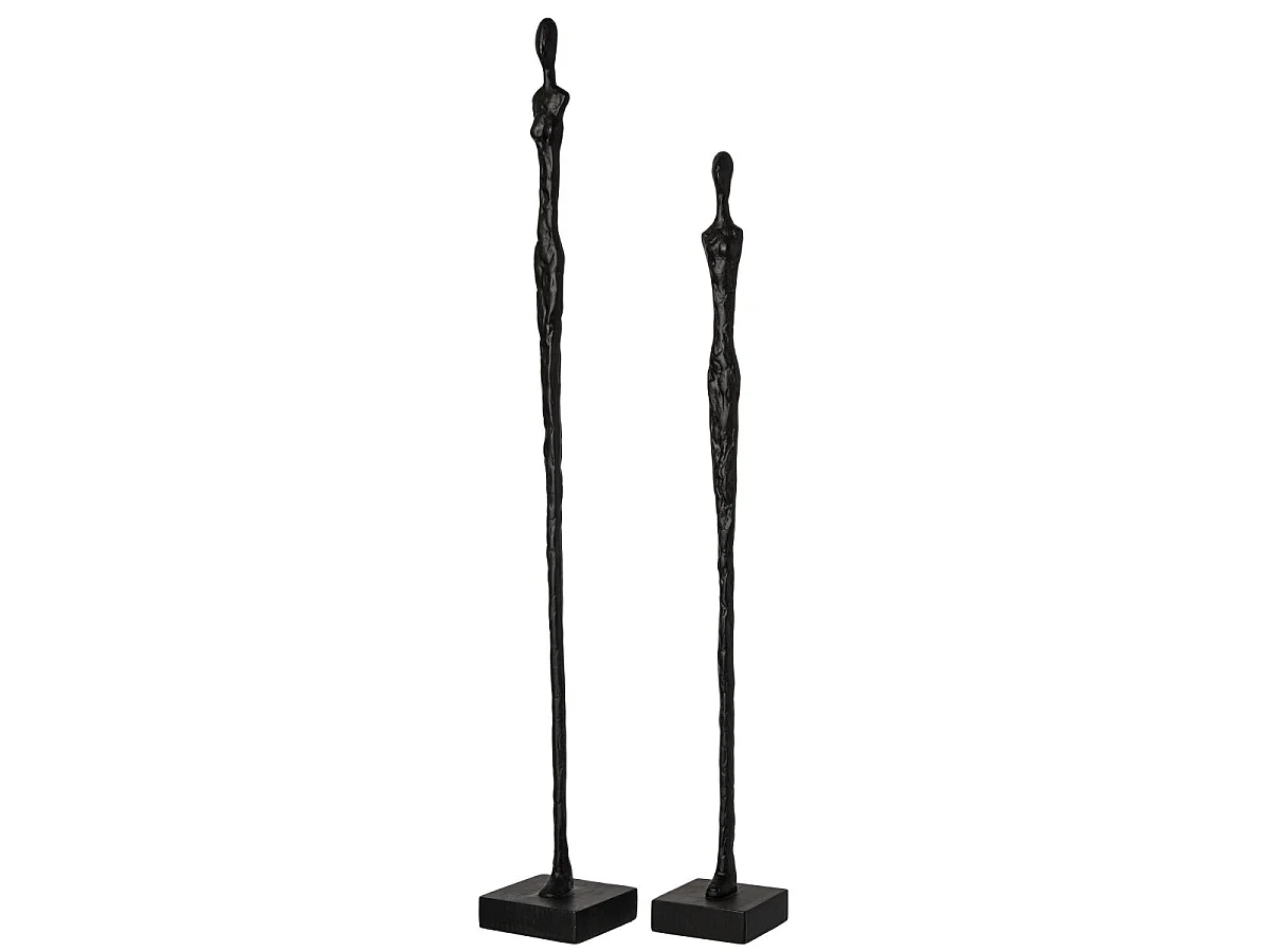 Lot de 2 Statues Silhouettes "Jorunn" 92cm Noir