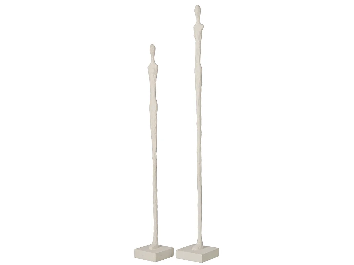 Lot de 2 Statues Silhouettes "Jorunn" 92cm Blanc
