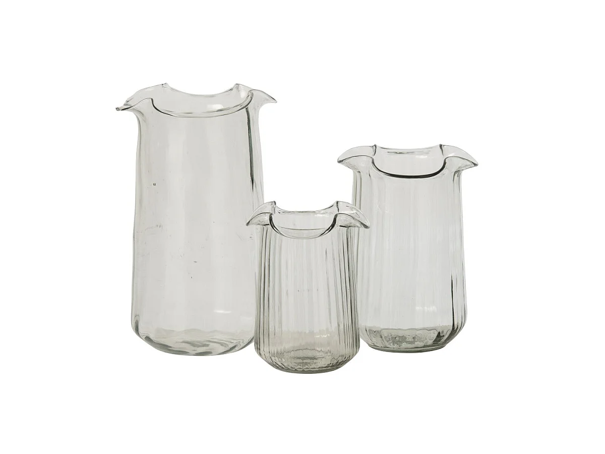 Vase Design en Verre "Halvor" 45cm Transparent