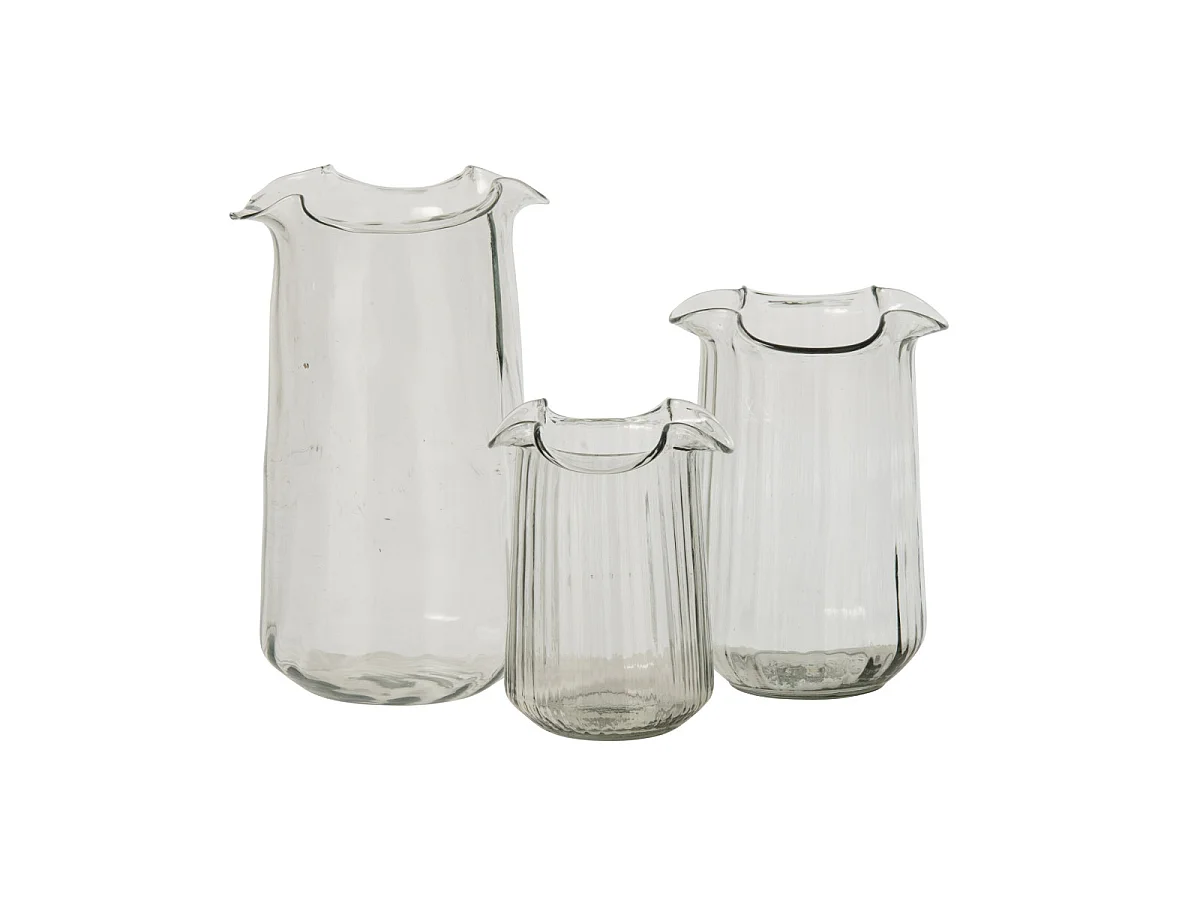 Vase Design en Verre "Halvor" 34cm Transparent