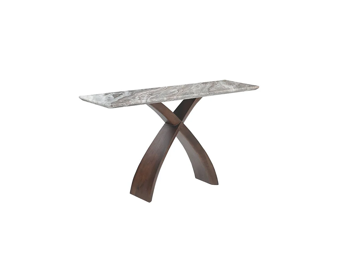 Console en bois de manguier et en marbre Zélia