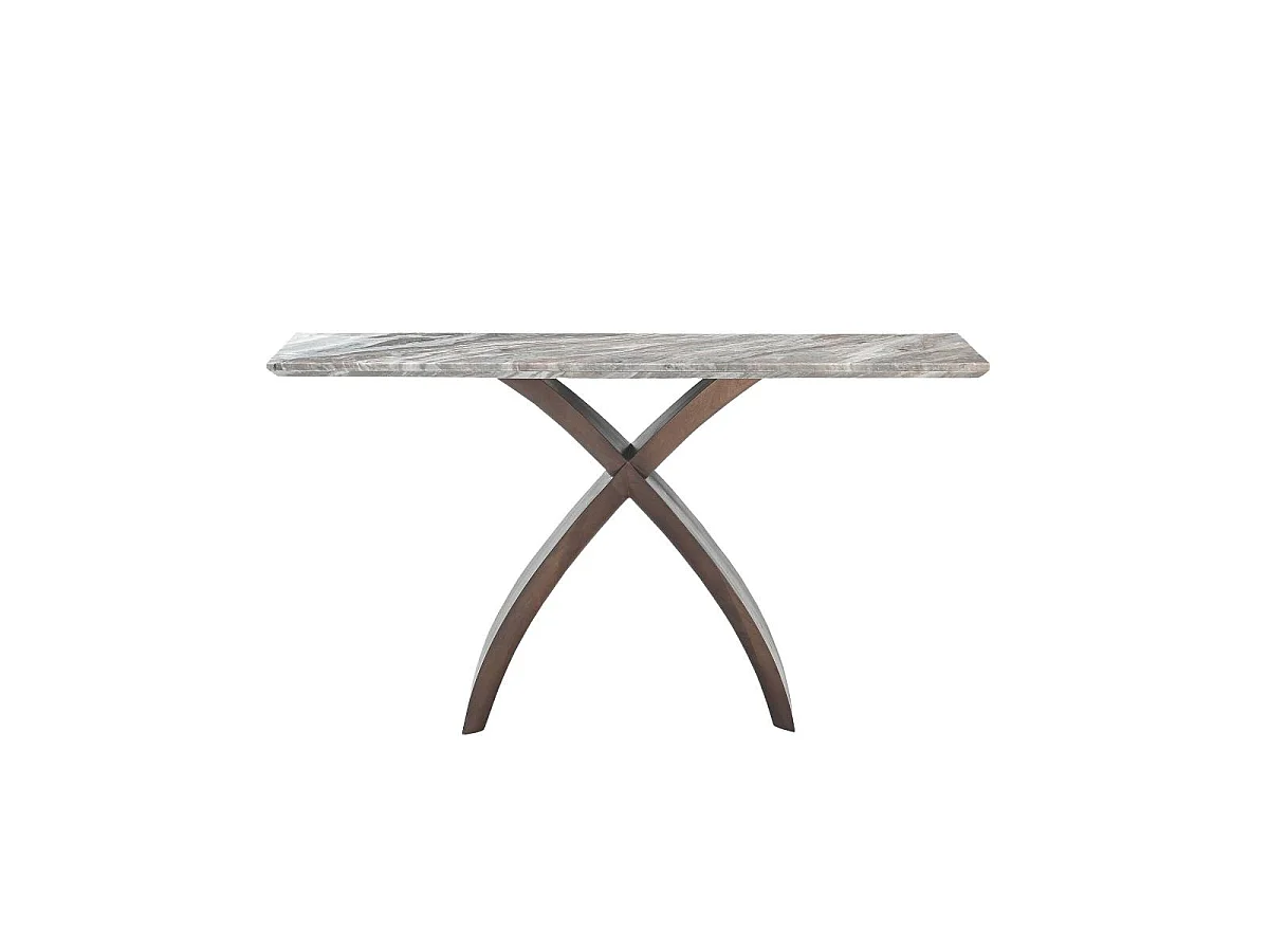 Console en bois de manguier et en marbre Zélia