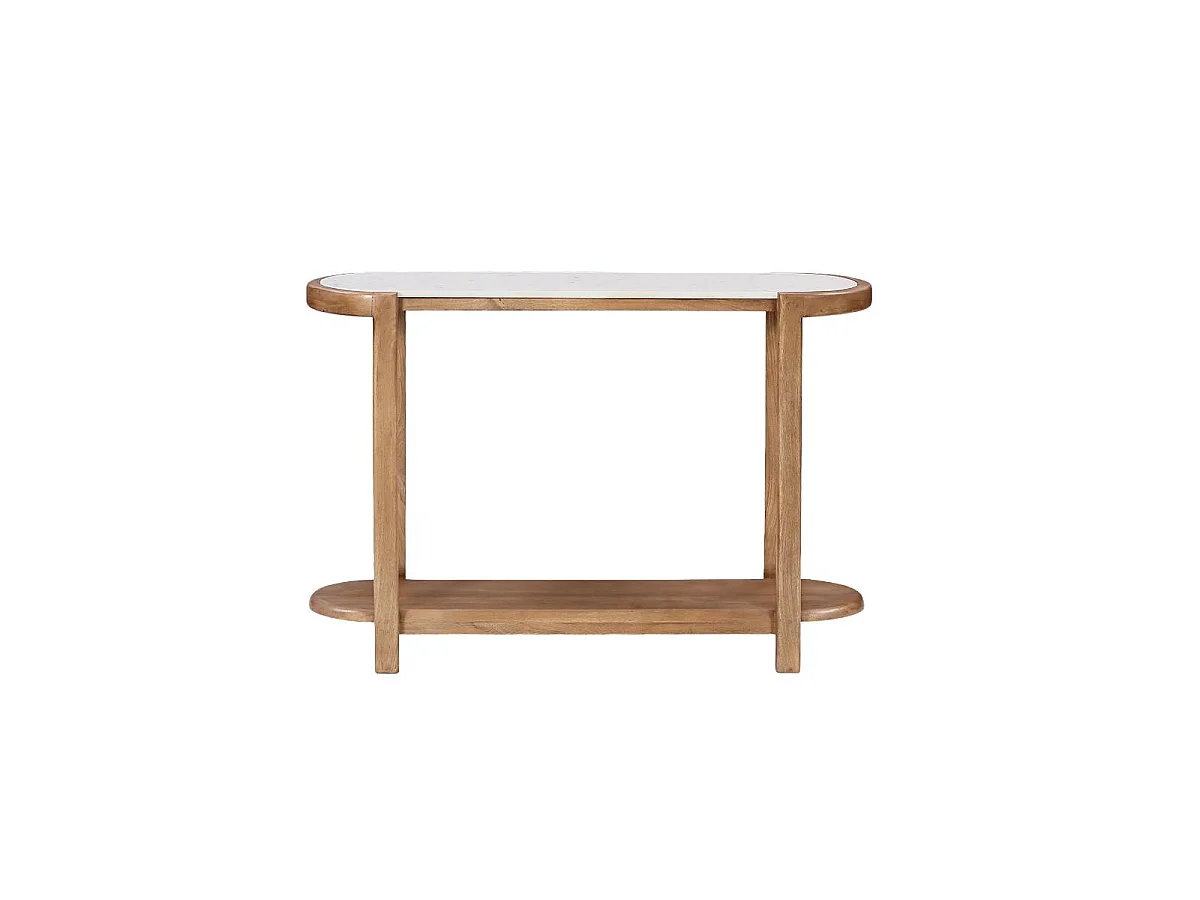 Console en bois de manguier et en marbre Aelyon