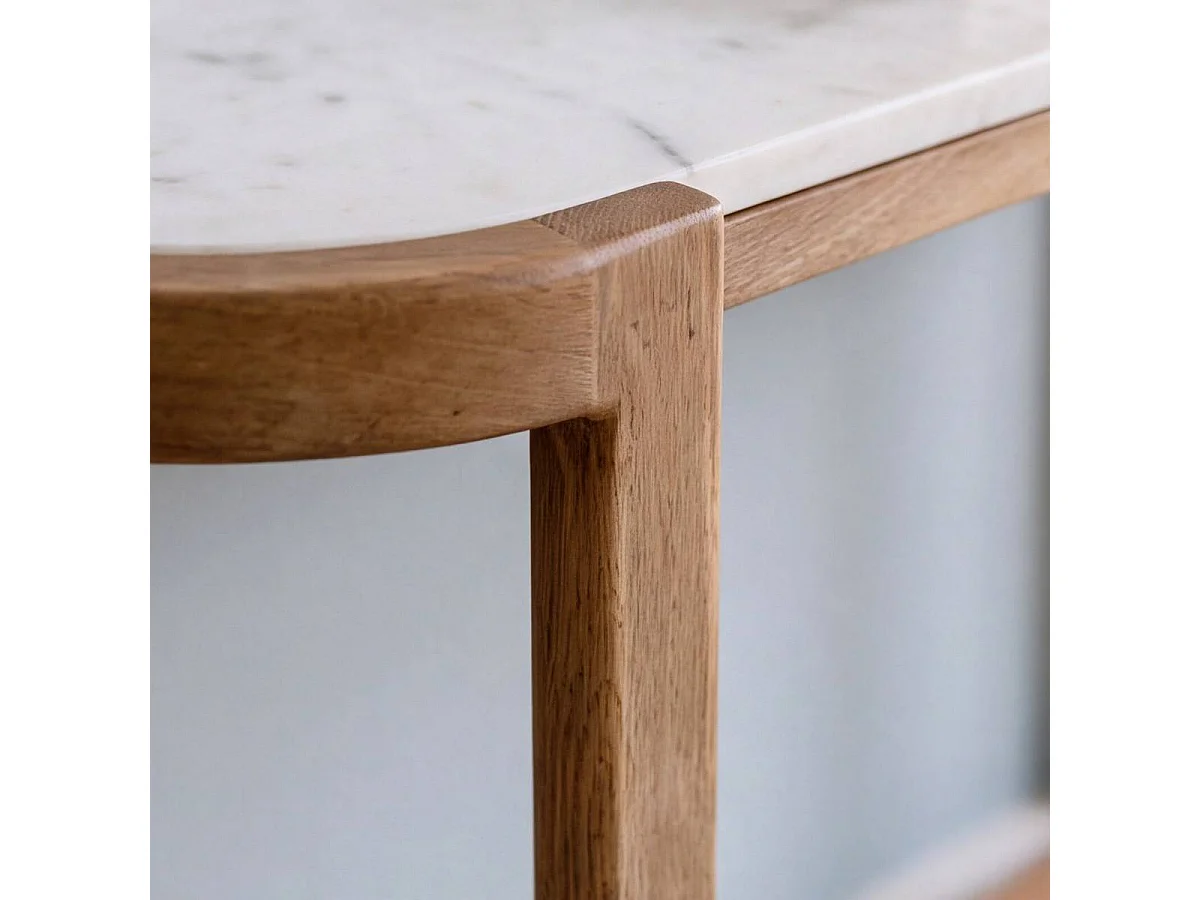 Console en bois de manguier et en marbre Aelyon