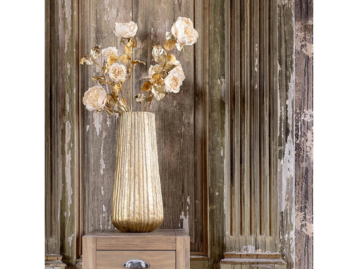 Vase Strié Design "Hedda" 48cm Doré