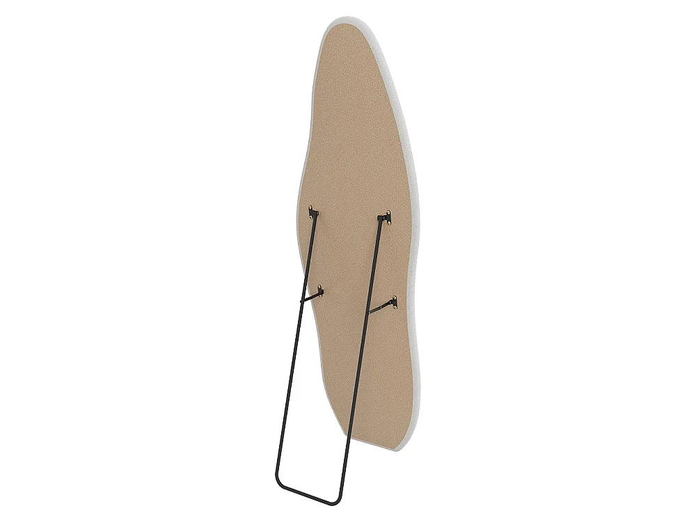Wavy Art Miroir de plancher 160×50 cm - Miroir pleine longueur HD non déformé avec support en métal - Installation à 3 voies Miroir plein corps - Blanc