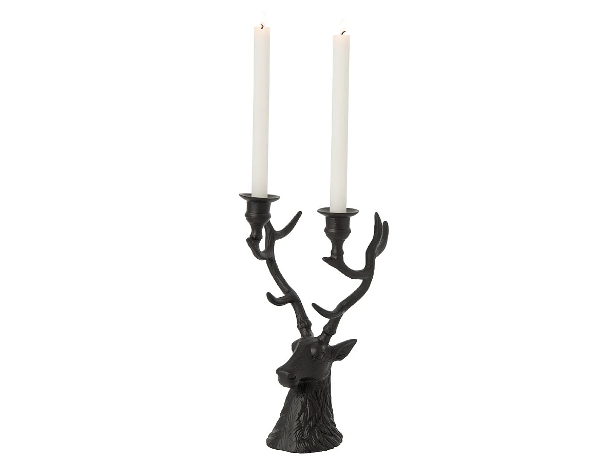 Chandelier Tête de Cerf "Yasmine" 34cm Noir
