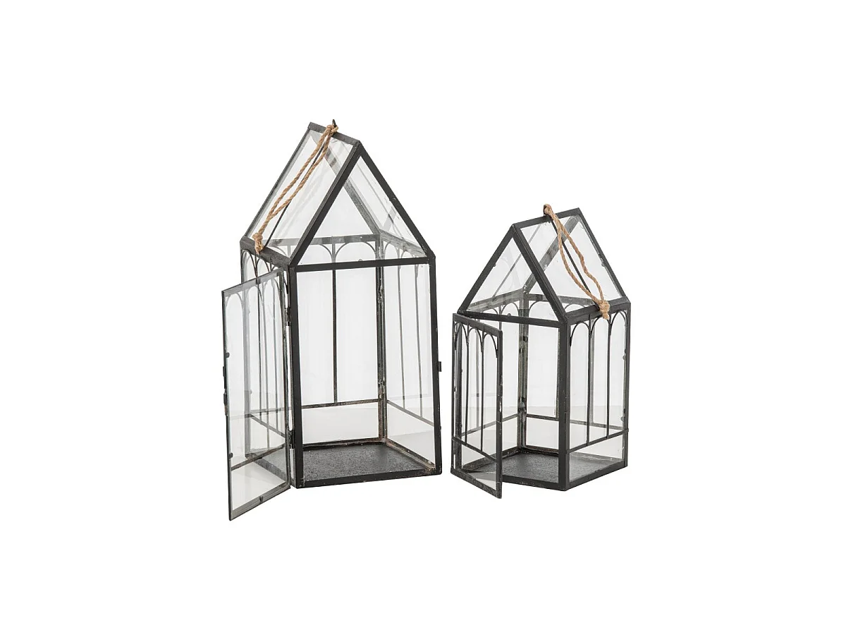Lot de 2 Lanternes Serres "Pernille" 46cm Noir