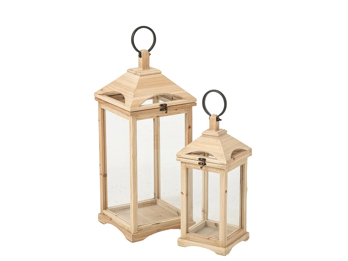 Lanterne en Bois "Chamonix" 61cm Naturel