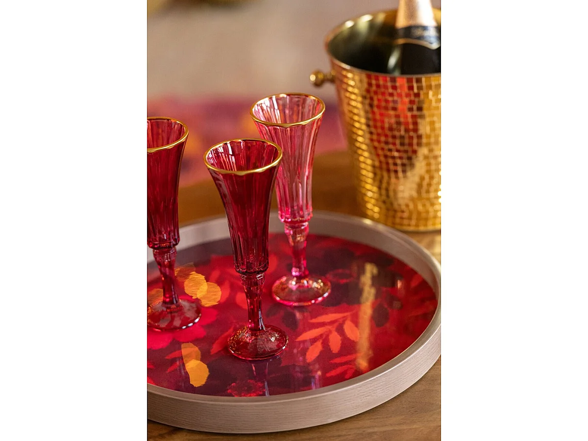 Lot de 3 Plateaux Muraux "Yann" 60cm Fuchsia
