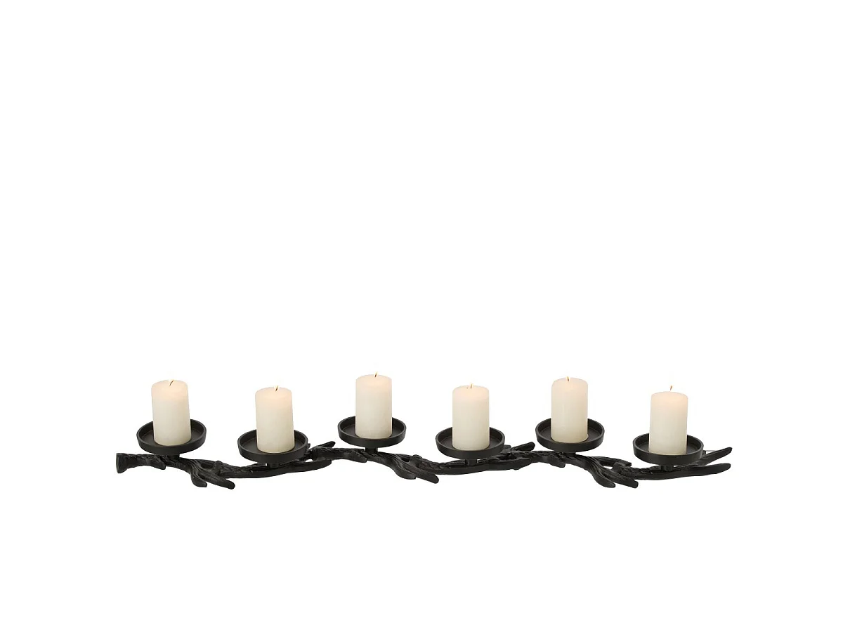 Chandelier Branche de Cerf "Yasmine" 83cm Noir