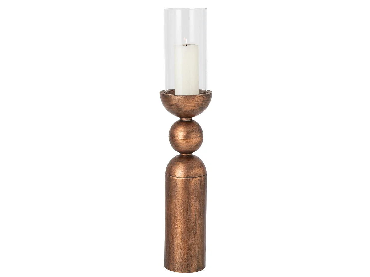 Photophore sur Pied en Métal "Damien" 68cm Bronze
