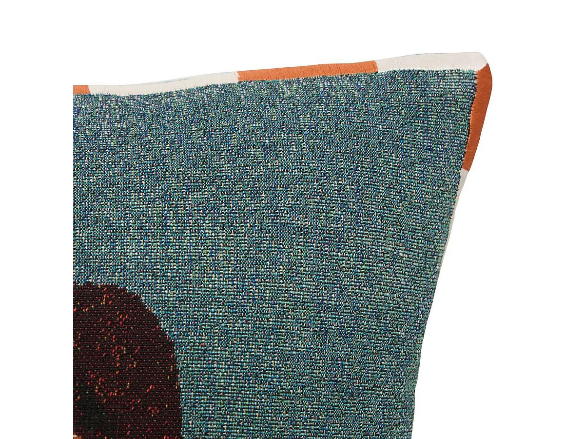 Coussin Déco Portrait "Homy" 40x40cm Bleu