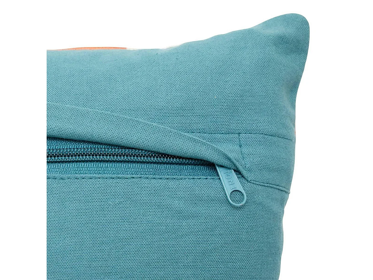 Coussin Déco Portrait "Homy" 40x40cm Bleu
