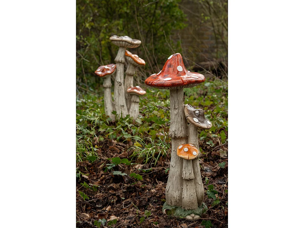 Statue 3 Champignons Extérieur "Rune" 80cm Multicolore