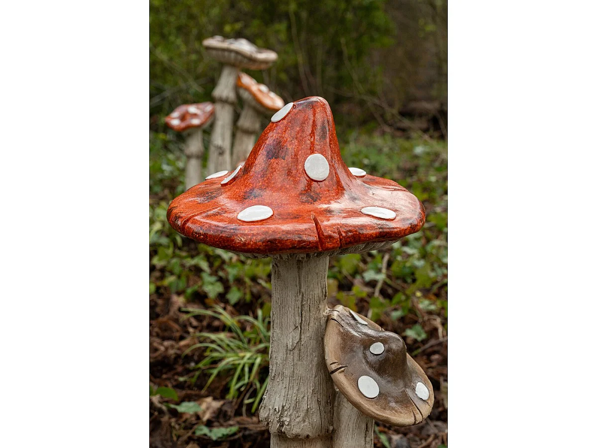 Statue 3 Champignons Extérieur "Rune" 80cm Multicolore