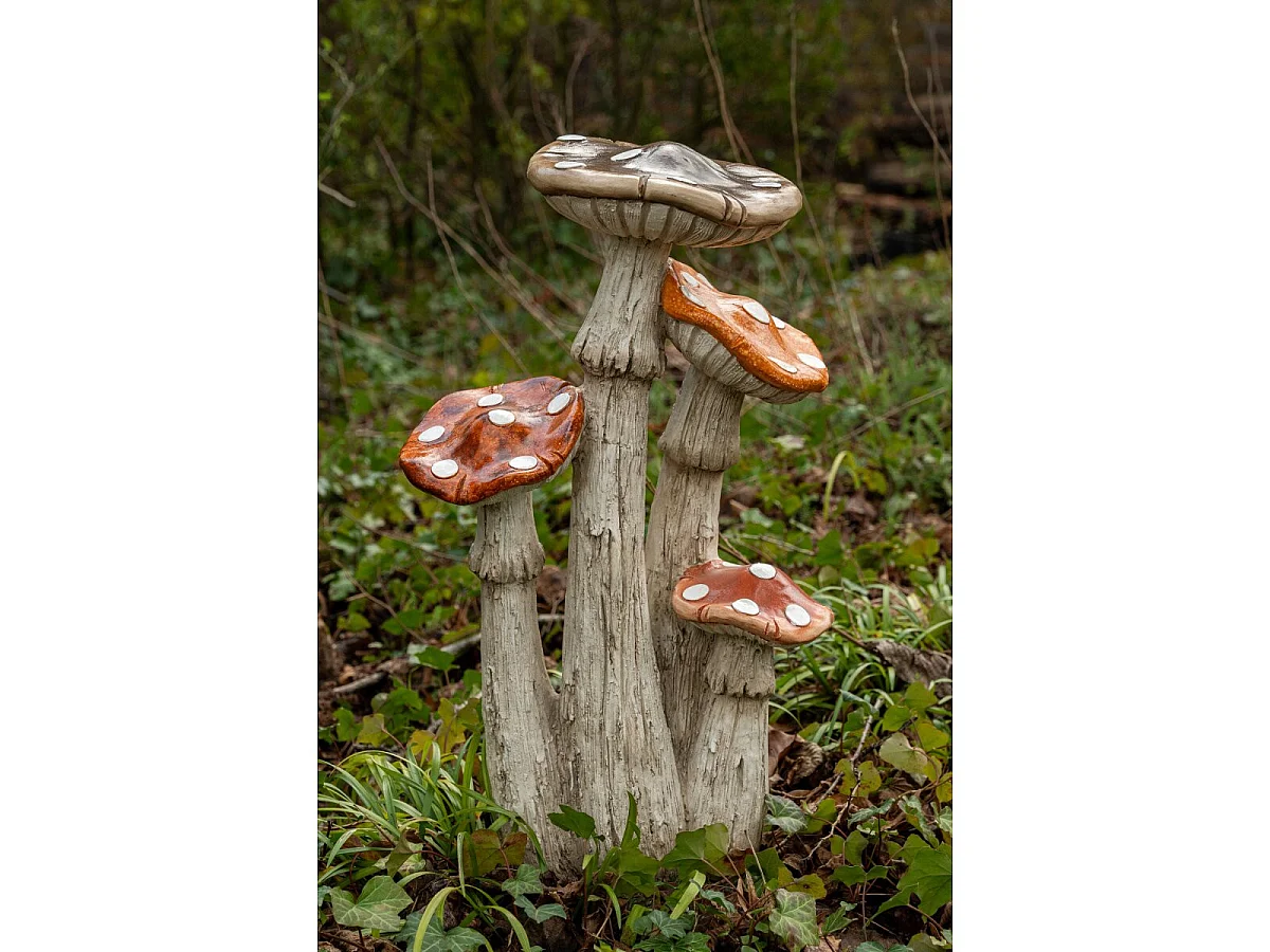 Statue 4 Champignons Extérieur "Rune" 70cm Multicolore
