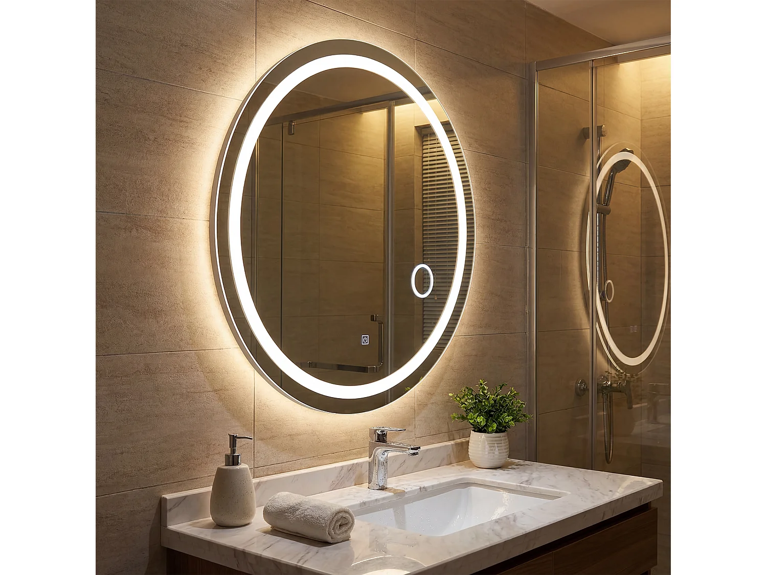 Specchio da bagno con illuminazione a LED Specchio per il bagno