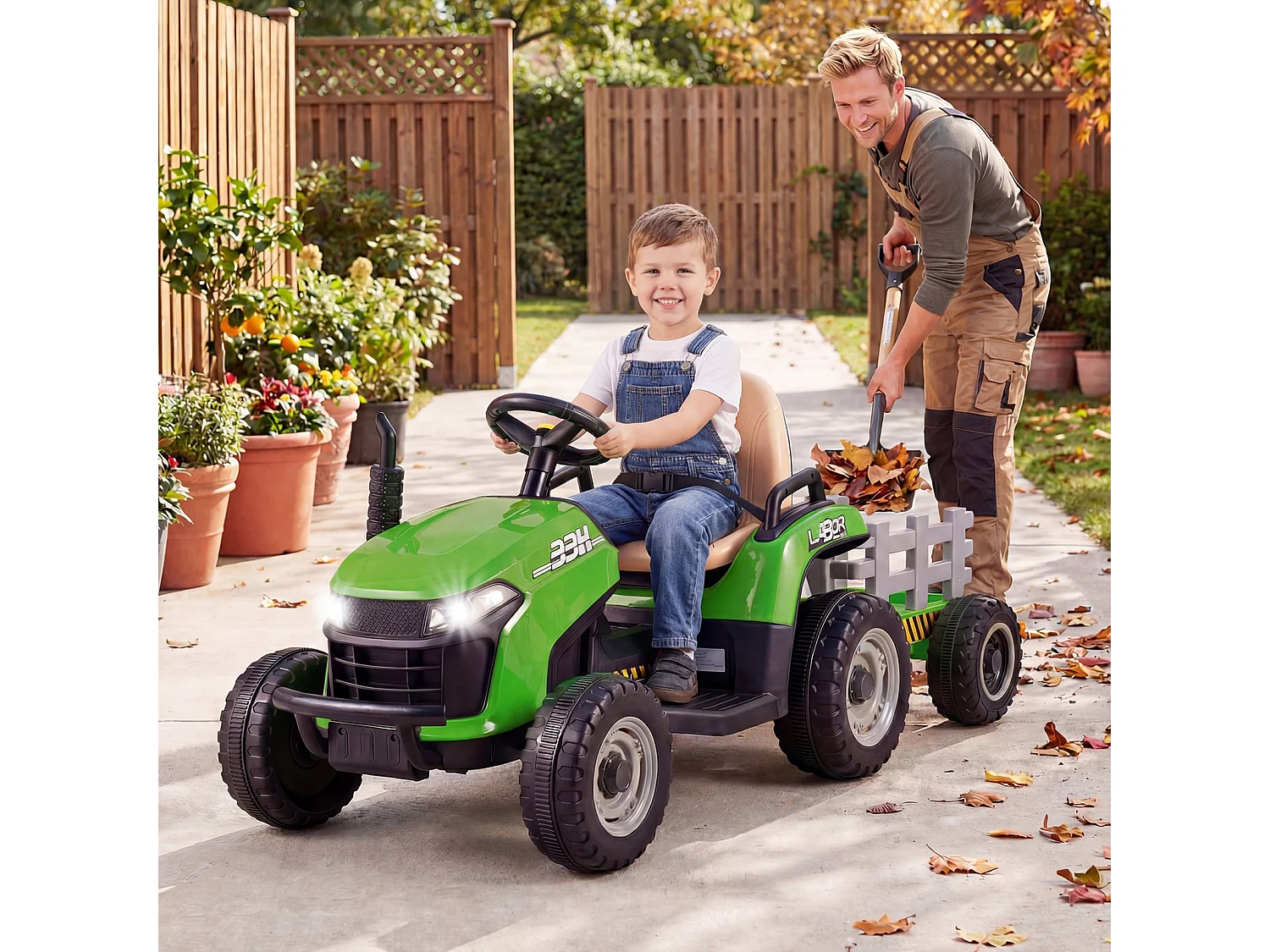 Trattore elettrico con rimorchio per bambini – Veicolo a batteria