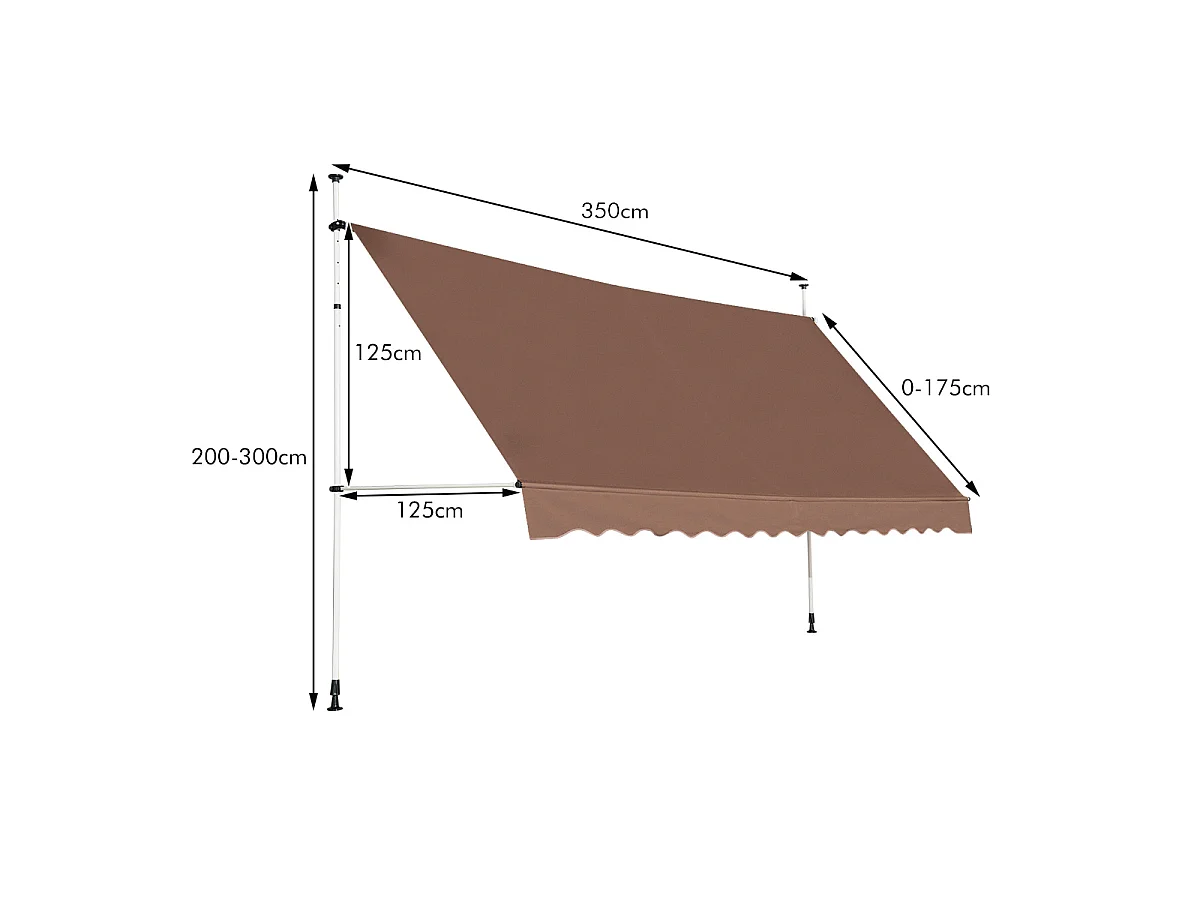 Tenda da sole a morsetto con altezza regolabile Tenda da sole per terrazza